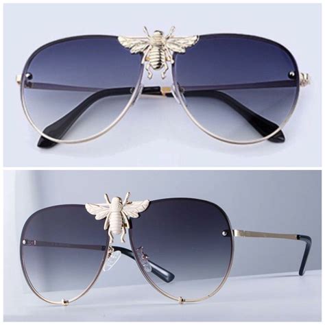 gucci little bee aviator glasses|Gucci unisex aviator sunglasses.